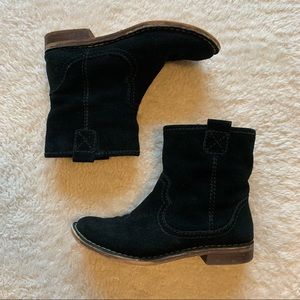 Clarks Somerset Suede Leather Ankle Boots Natural Lamb Fur Lining